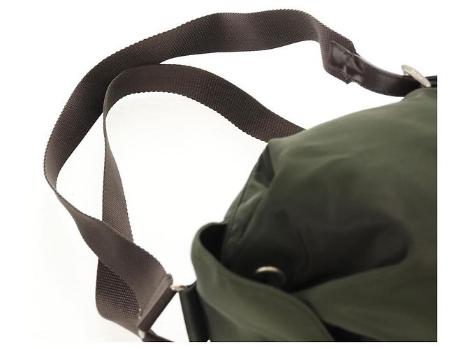 PRADA Backpack Nylon Khaki Silver Auth 157775 Silvery - view 14