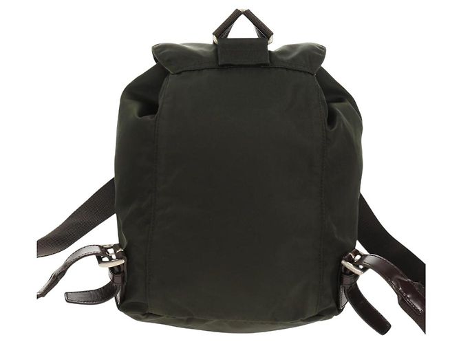 PRADA Backpack Nylon Khaki Silver Auth 157775 Silvery - view 2