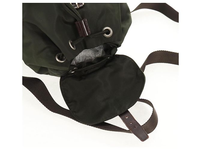 PRADA Backpack Nylon Khaki Silver Auth 157775 Silvery - view 22