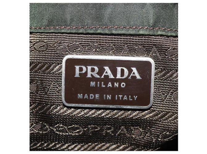 PRADA Backpack Nylon Khaki Silver Auth 157775 Silvery - view 23