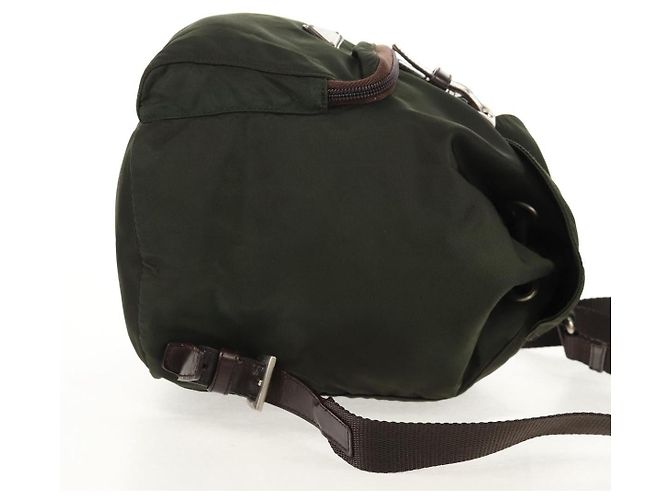 PRADA Backpack Nylon Khaki Silver Auth 157775 Silvery - view 4