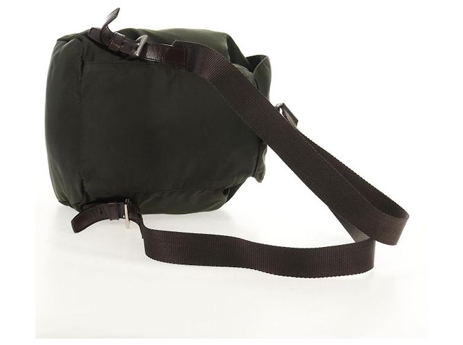 PRADA Backpack Nylon Khaki Silver Auth 157775 Silvery - view 7