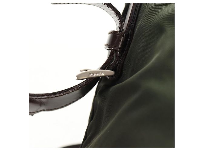 PRADA Backpack Nylon Khaki Silver Auth 157775 Silvery - view 9