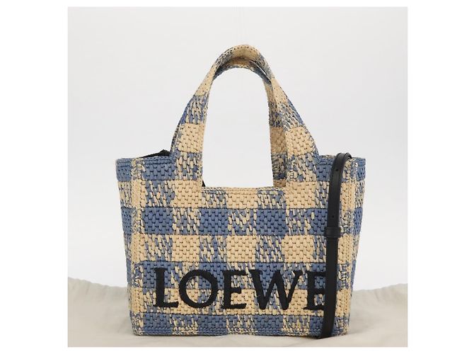 Borsa LOEWE Raffia 2way Azzurro Chiaro Argento Auth 158951SAV Blu chiaro - vista 12