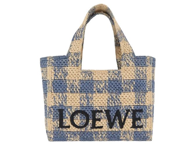Borsa LOEWE Raffia 2way Azzurro Chiaro Argento Auth 158951SAV Blu chiaro - vista 13