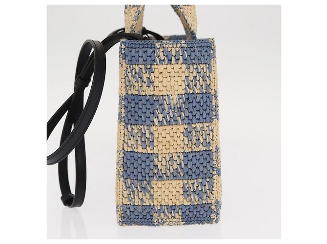 Borsa LOEWE Raffia 2way Azzurro Chiaro Argento Auth 158951SAV Blu chiaro - vista 3