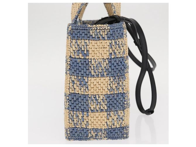 Borsa LOEWE Raffia 2way Azzurro Chiaro Argento Auth 158951SAV Blu chiaro - vista 4