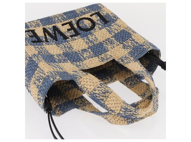 Borsa LOEWE Raffia 2way Azzurro Chiaro Argento Auth 158951SAV Blu chiaro - vista 6