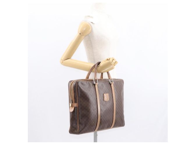 Céline Borsa da lavoro in tela Macadam CELINE PVC marrone oro Auth bs31835 D'oro - vista 21