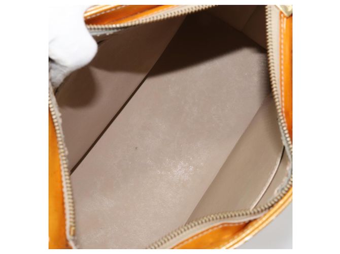 LOUIS VUITTON Monogram Vernis Houston Hand Bag Beige M91004 LV Auth BA9047 - view 11