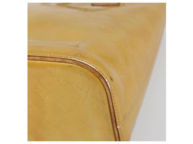 LOUIS VUITTON Monogram Vernis Houston Hand Bag Beige M91004 LV Auth BA9047 - view 14
