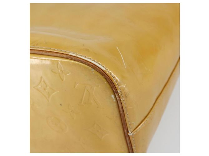 LOUIS VUITTON Monogram Vernis Houston Hand Bag Beige M91004 LV Auth BA9047 - view 16