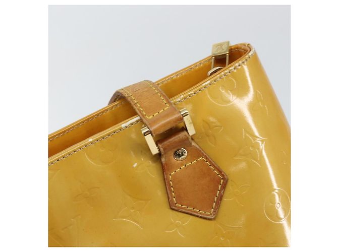 LOUIS VUITTON Monogram Vernis Houston Hand Bag Beige M91004 LV Auth BA9047 - view 18