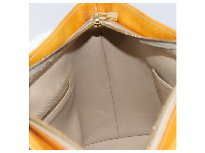 LOUIS VUITTON Monogram Vernis Houston Hand Bag Beige M91004 LV Auth BA9047 - view 21
