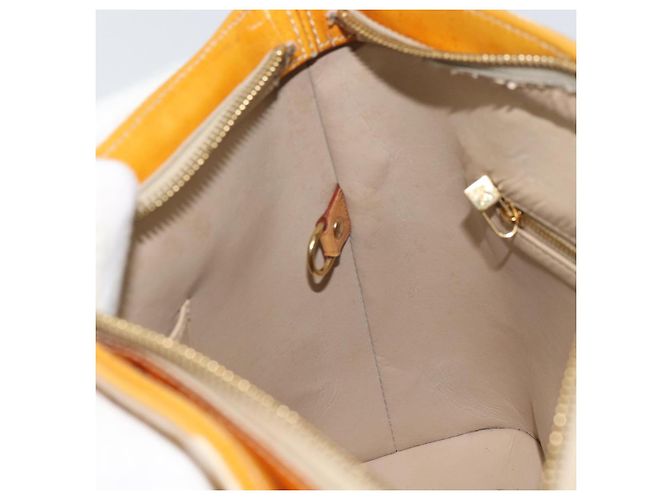 LOUIS VUITTON Monogram Vernis Houston Hand Bag Beige M91004 LV Auth BA9047 - view 22