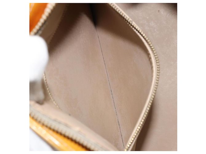 LOUIS VUITTON Monogram Vernis Houston Hand Bag Beige M91004 LV Auth BA9047 - view 24