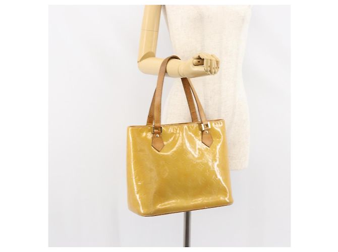 LOUIS VUITTON Monogram Vernis Houston Hand Bag Beige M91004 LV Auth BA9047 - view 26