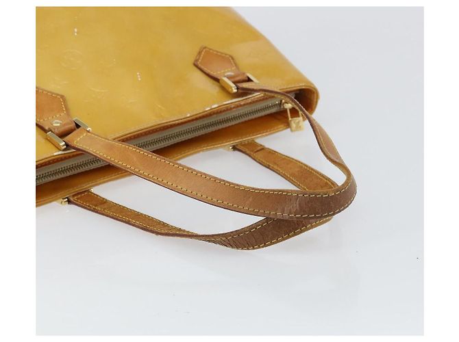 LOUIS VUITTON Monogram Vernis Houston Hand Bag Beige M91004 LV Auth BA9047 - view 7