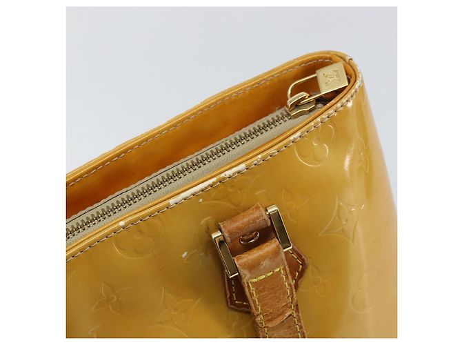 LOUIS VUITTON Monogram Vernis Houston Hand Bag Beige M91004 LV Auth BA9047 - view 9