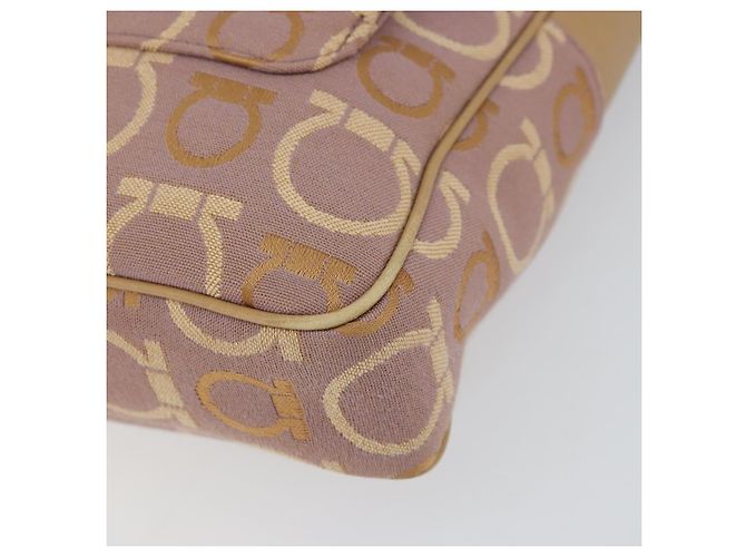 Borsa a Spalla Gancini Salvatore Ferragamo in Tela Viola Oro Auth 160696 - vista 10