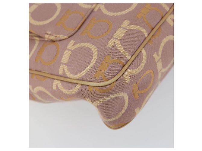 Borsa a Spalla Gancini Salvatore Ferragamo in Tela Viola Oro Auth 160696 - vista 11