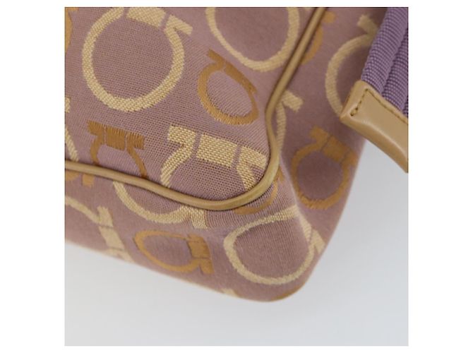Borsa a Spalla Gancini Salvatore Ferragamo in Tela Viola Oro Auth 160696 - vista 12