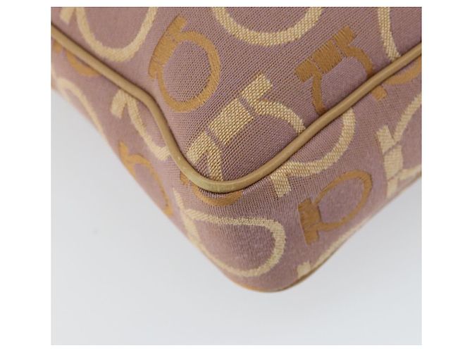 Borsa a Spalla Gancini Salvatore Ferragamo in Tela Viola Oro Auth 160696 - vista 13