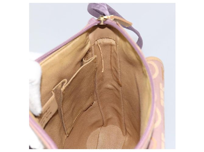 Borsa a Spalla Gancini Salvatore Ferragamo in Tela Viola Oro Auth 160696 - vista 18