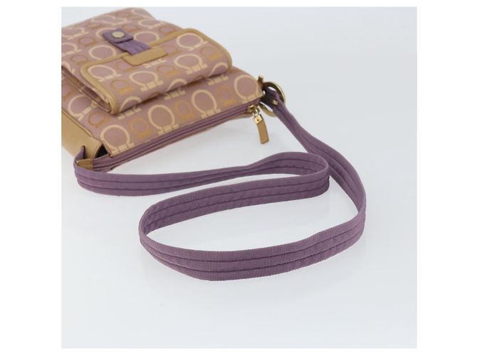 Borsa a Spalla Gancini Salvatore Ferragamo in Tela Viola Oro Auth 160696 - vista 7