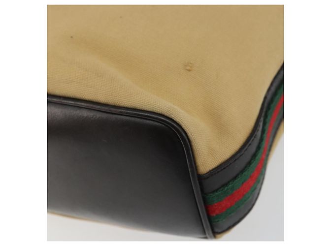 Gucci Borsa a Spalla Web Sherry Line in Tela Beige Oro 001 4288 Auth ep12486 D'oro - vista 10