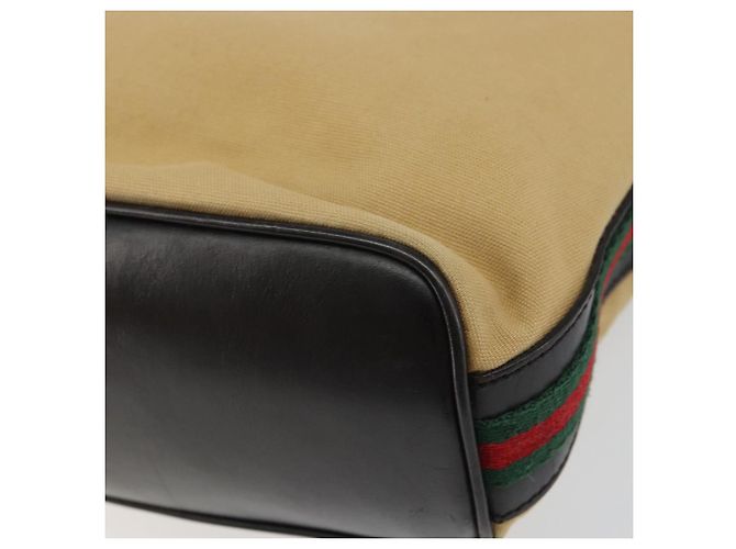 Gucci Borsa a Spalla Web Sherry Line in Tela Beige Oro 001 4288 Auth ep12486 D'oro - vista 12