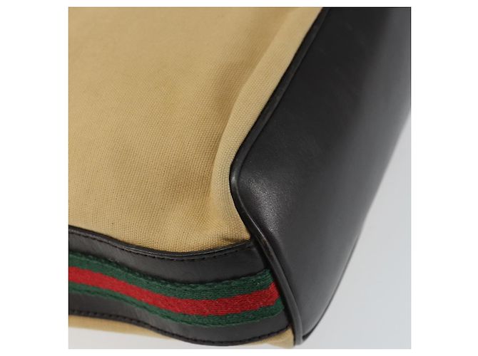 Gucci Borsa a Spalla Web Sherry Line in Tela Beige Oro 001 4288 Auth ep12486 D'oro - vista 13