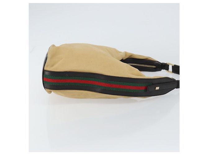 Gucci Borsa a Spalla Web Sherry Line in Tela Beige Oro 001 4288 Auth ep12486 D'oro - vista 4