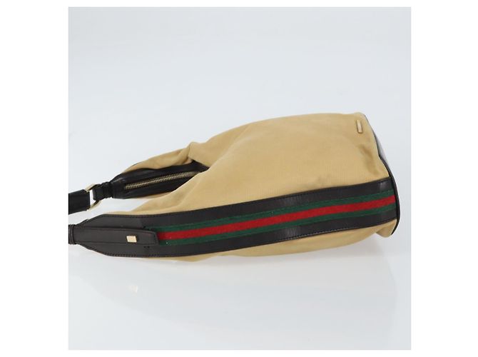 Gucci Borsa a Spalla Web Sherry Line in Tela Beige Oro 001 4288 Auth ep12486 D'oro - vista 5