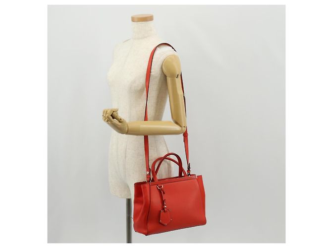 FENDI 2 JOURS Handtasche aus Leder 2-in-1 Gelb Silber Authentisch BA9071 - vista 26