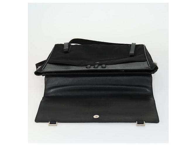 Borsa da lavoro Gianni Versace in nylon e pelle 2 in 1 nera e argento autentica bs31565 Nero - vista 10