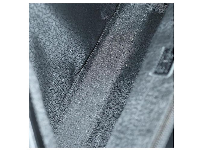 Borsa da lavoro Gianni Versace in nylon e pelle 2 in 1 nera e argento autentica bs31565 Nero - vista 11