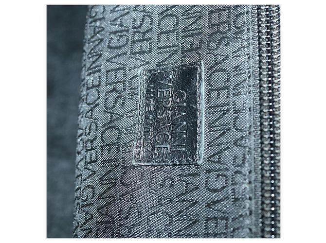 Borsa da lavoro Gianni Versace in nylon e pelle 2 in 1 nera e argento autentica bs31565 Nero - vista 20