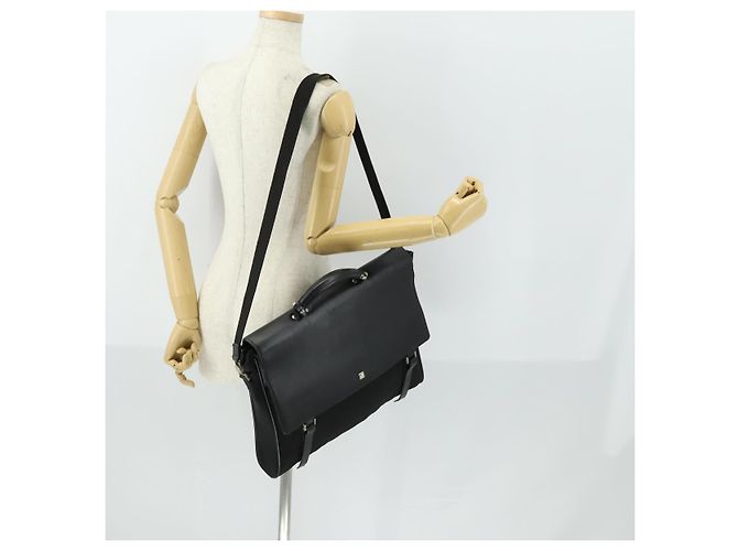 Borsa da lavoro Gianni Versace in nylon e pelle 2 in 1 nera e argento autentica bs31565 Nero - vista 24