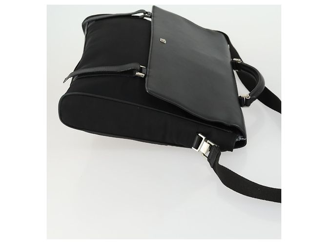 Borsa da lavoro Gianni Versace in nylon e pelle 2 in 1 nera e argento autentica bs31565 Nero - vista 3