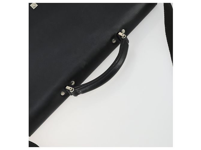 Borsa da lavoro Gianni Versace in nylon e pelle 2 in 1 nera e argento autentica bs31565 Nero - vista 6