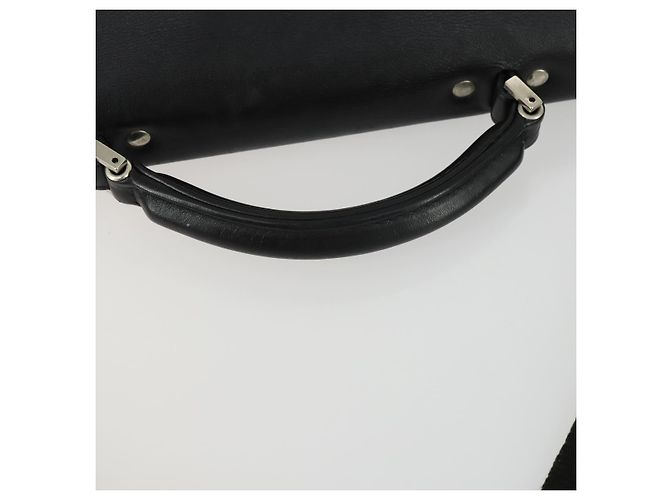 Borsa da lavoro Gianni Versace in nylon e pelle 2 in 1 nera e argento autentica bs31565 Nero - vista 8