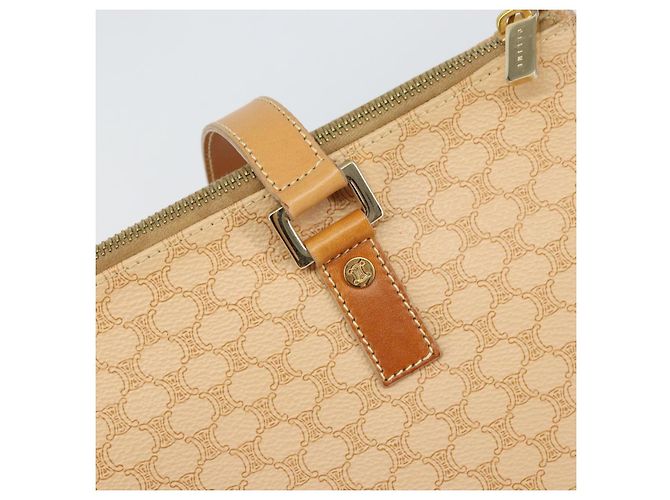 Céline CELINE Macadam Canvas Tote Bag PVC Beige Gold Auth 160703 Golden - Ansicht 17