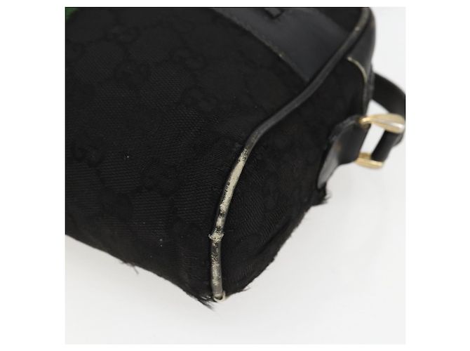 Borsa a Spalla Gucci GG Canvas Web Sherry Line Nero Oro Auth 158418 D'oro - vista 10