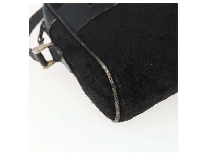 Borsa a Spalla Gucci GG Canvas Web Sherry Line Nero Oro Auth 158418 D'oro - vista 11