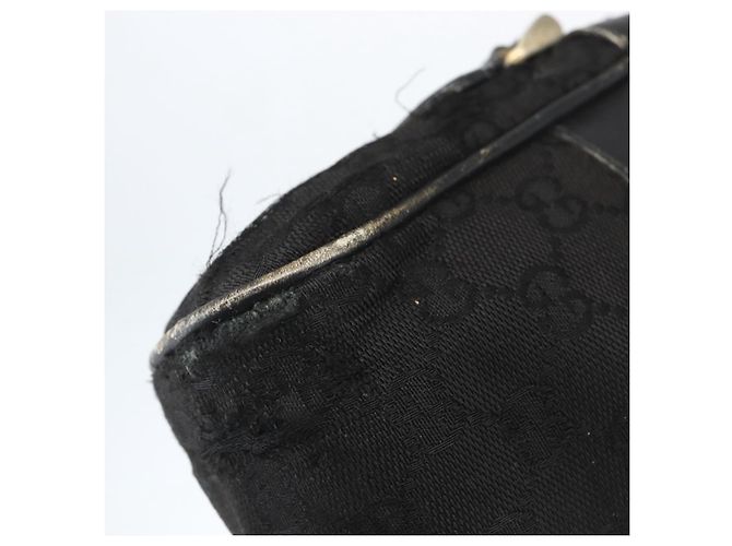 Borsa a Spalla Gucci GG Canvas Web Sherry Line Nero Oro Auth 158418 D'oro - vista 14