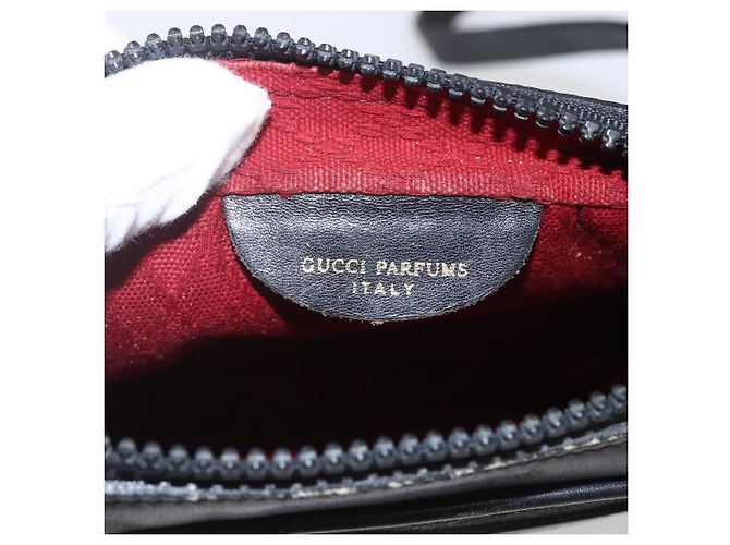Borsa a Spalla Gucci GG Canvas Web Sherry Line Nero Oro Auth 158418 D'oro - vista 16