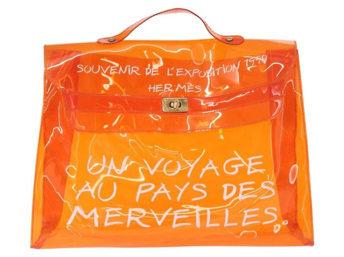 Hermès HERMES Borsa a Mano Kelly in Vinile Arancione Auth 158158 - vista 2
