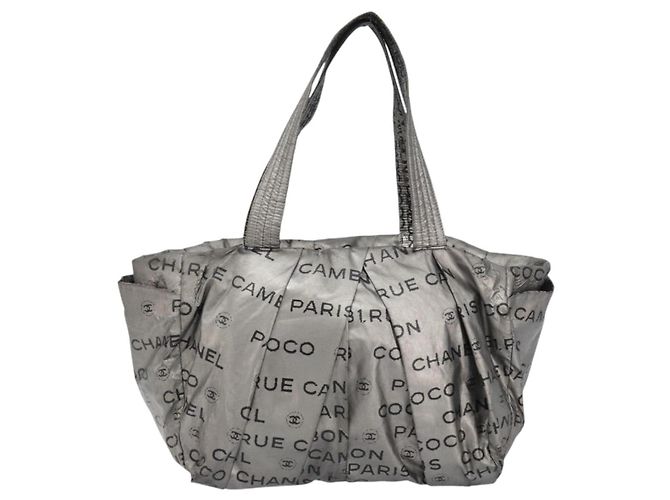 CHANEL Borsa Tote Illimitata Nylon Argento CC Auth bs31915 - vista 2