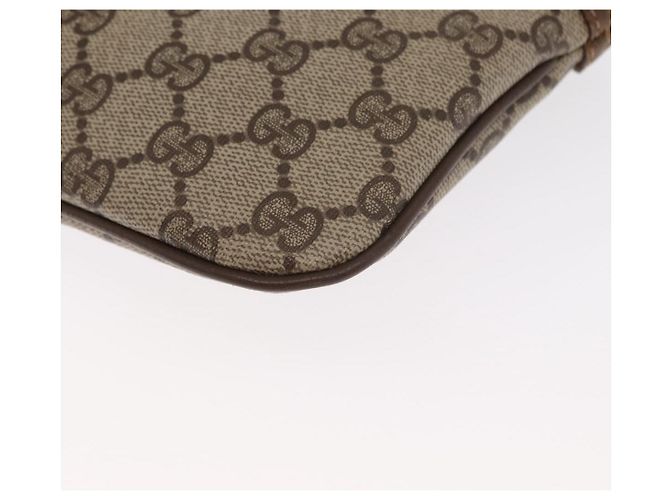 Gucci Borsa GG Supreme Web Sherry Line in PVC beige e oro 68 02 047 Auth ka1073 D'oro - vista 11
